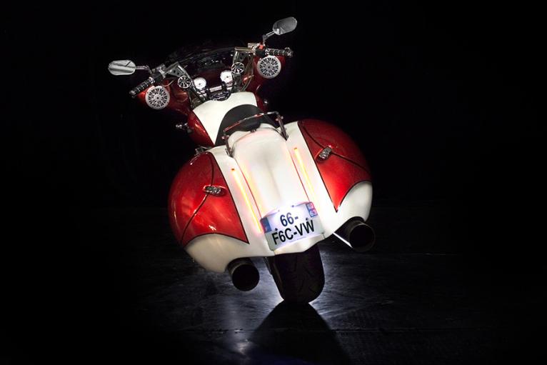 Valises "Bagger" pour custom Honda F6C Valkyrie : arrière